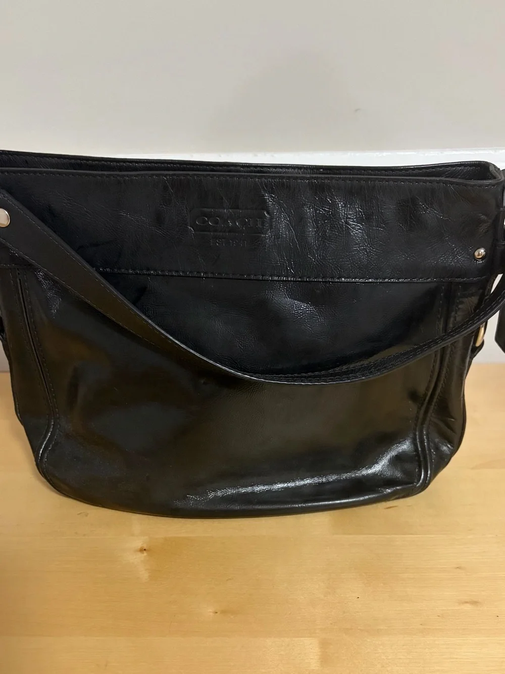 Coach Black Leather Hobo Shoulder Bag